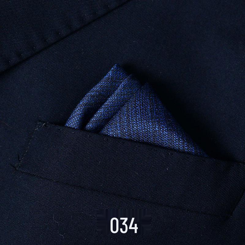 Men's British Pattern Pocket Square - Suit Wedding Banquet Accessory, Polyester Cotton Handkerchief.