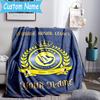 Custom Name Al Nassr Football Club Crest Flannel Blanket, Use for Birthday/Holiday Gift, Soft Blanket for Sofa/Bed/Camping/Office, Home Decor