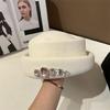Women Felt Top Cap Girls Chauffeur Hat Adult Felt Beanie Winter Casual Headdress