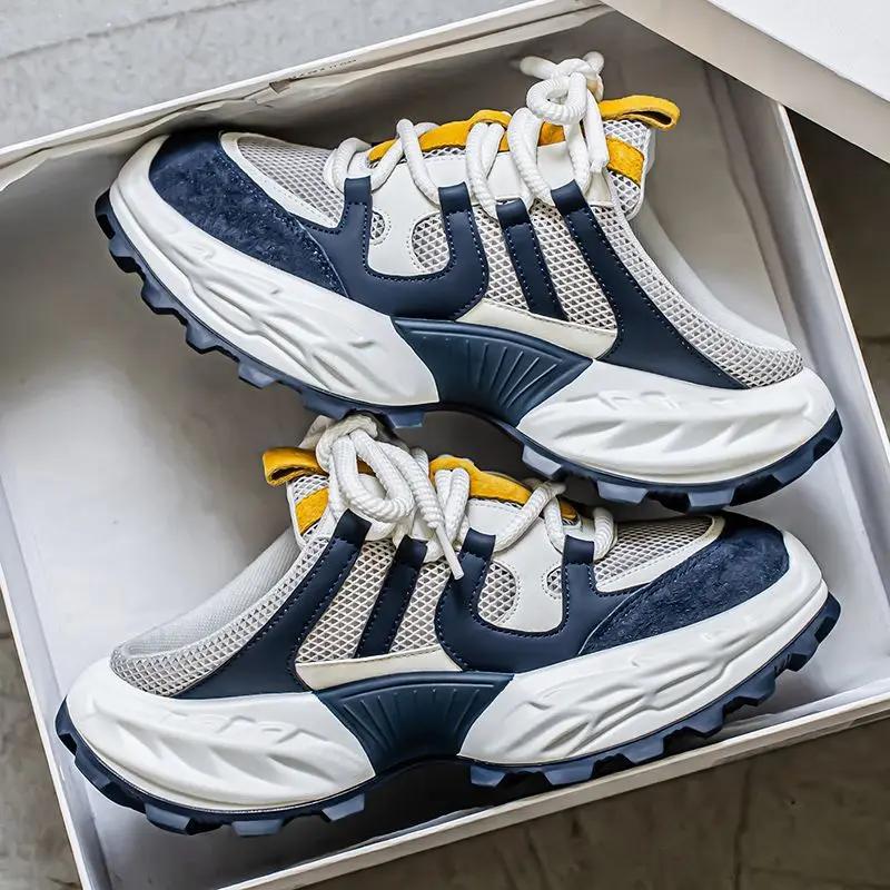 Slippers for Men Platform Half Shoes Outdoor Mules Mascullino Designer Luxury Original Low Price Rubber Adult Fun Sandals Man