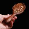 Air Cushion Comb Wooden Handle Detangling Hair Brush Scalp Massage Comb with Cleaning Brush