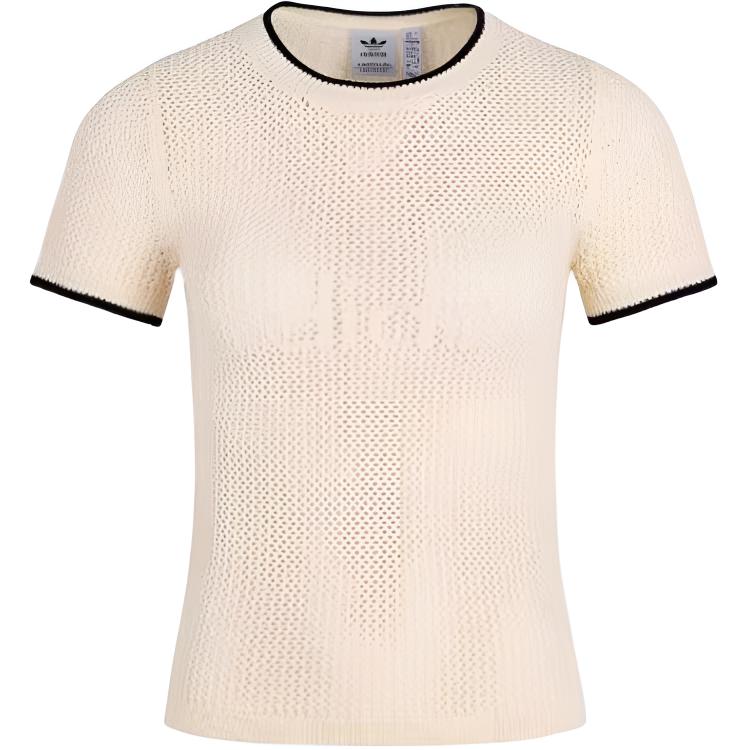 Adidas Women s Premium Crochet Cali T Shirt Wonder White JD1076 M