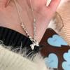 Yinruitai Sterling Silver Bow Necklace - Simple Korean Style Clavicle Chain for Women 