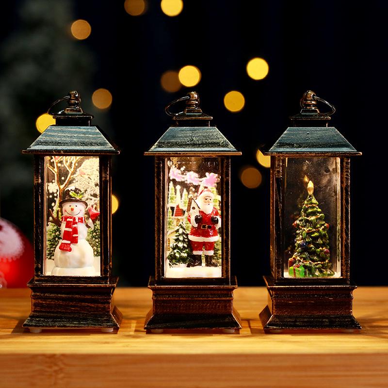 Light-Up Santa Claus Phone Booth Christmas Lantern Ornament