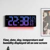 NEWSTYLE RGB Colorful LED Wall Clock with Remote Control Multifunctional Display Auto DST Countdown Clock LED Ambient Wall Lmap