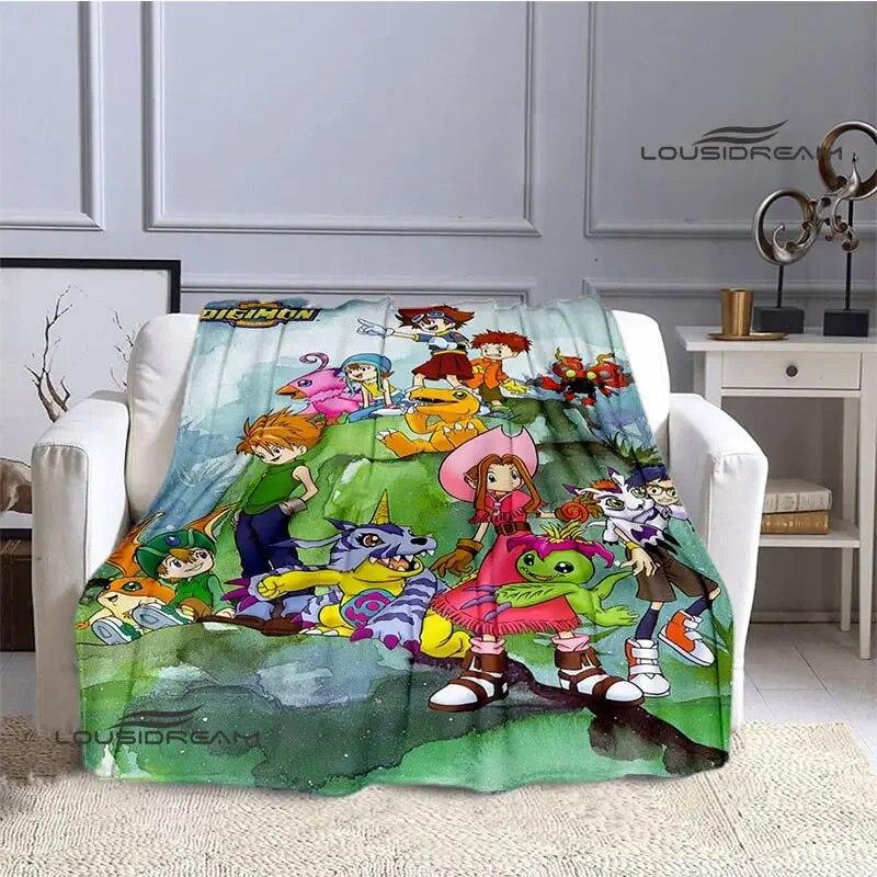 Digimon Cartoon Printing Blanket Flange Warm Blanket Picnic Blanket Home Travel Blanket Bed Linings Birthday Gift