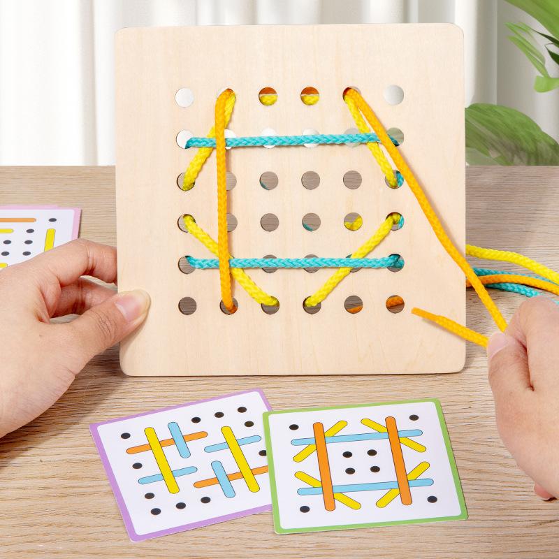 Montessori Early Education Children'S Double Battle Pattern Rope Game Exercise Baby Hand-Eye Coordination Toy