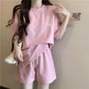 Women's Casual Summer Two-Piece: Stylish, Lightweight Short-Sleeve Top & Shorts Set