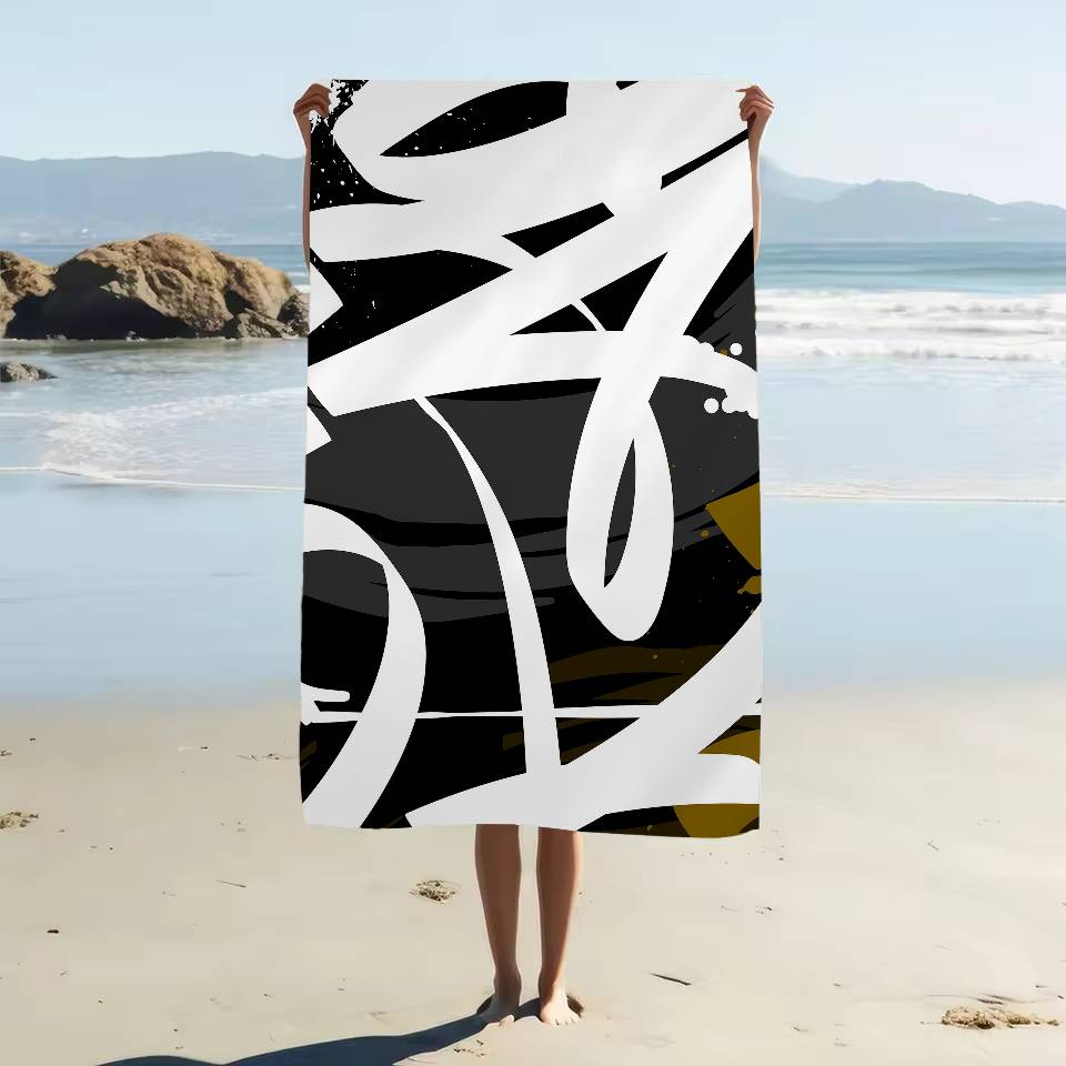 Alphabet Graffiti Muster Strandtuch für Kinder Badetuch Handtuch für den Pool Urlaubsgeschenk Picknicktuch Partygeschenk