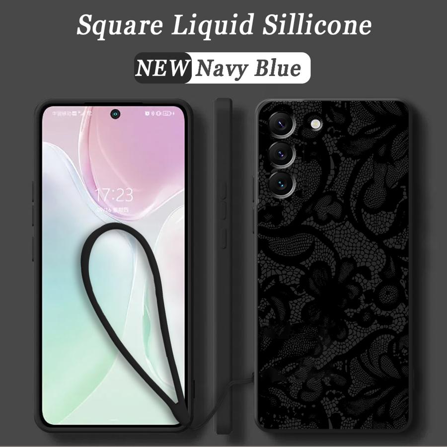 Phone Cover Case for Samsung Galaxy A22 A52 A34 A51 A13 A14 A15 A35 A11 A12 A24 A16 A36 A26 Black Lace Fashion