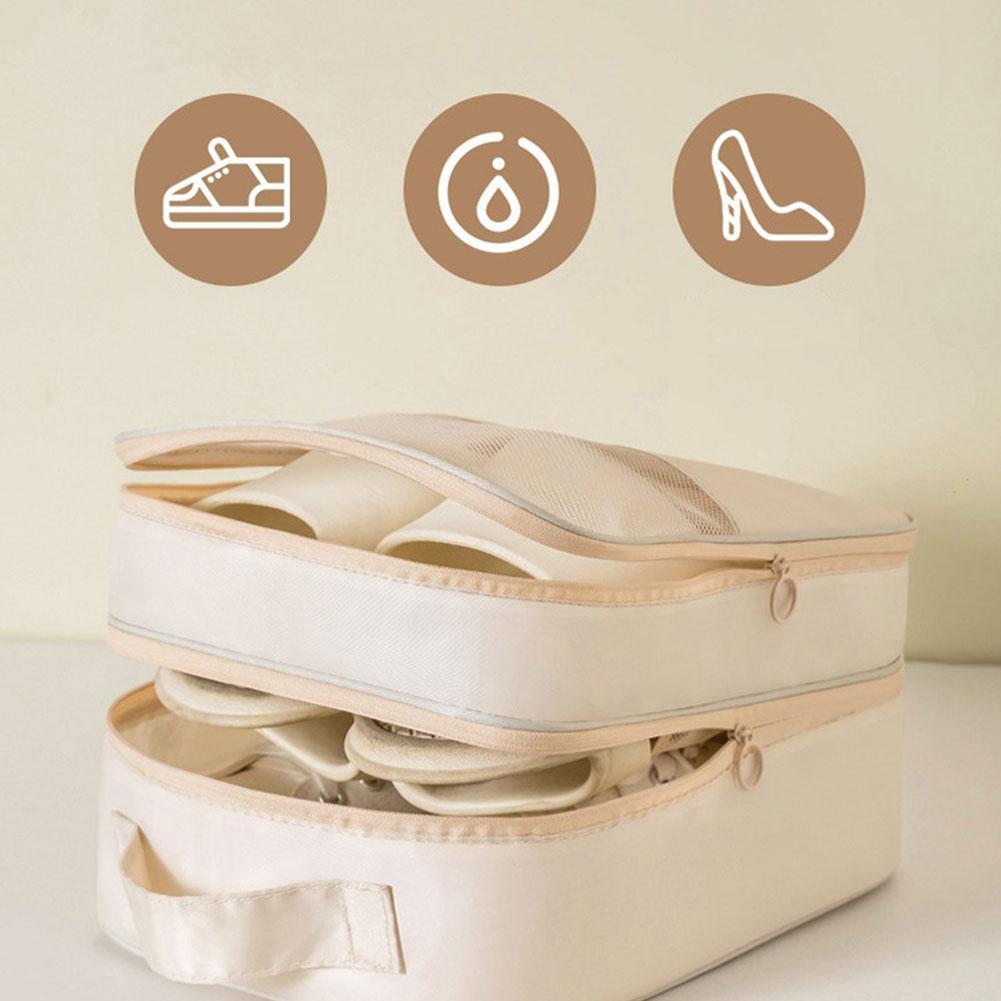 Reise-Schuhaufbewahrungstasche Großes Fassungsvermögen 3 Schichten Schuh-Organizer-Tasche Maschinenwaschbar Multifunktionelles Reisezubehör