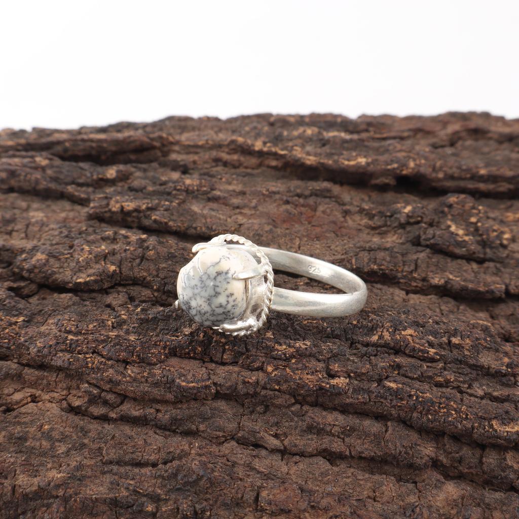 Dendrite Opal Gemstone Jewelry, 925 Sterling Silver Ring, Handmade Jewelry, Beautiful Silver Opal Jewelry For Thanksgiving Gift