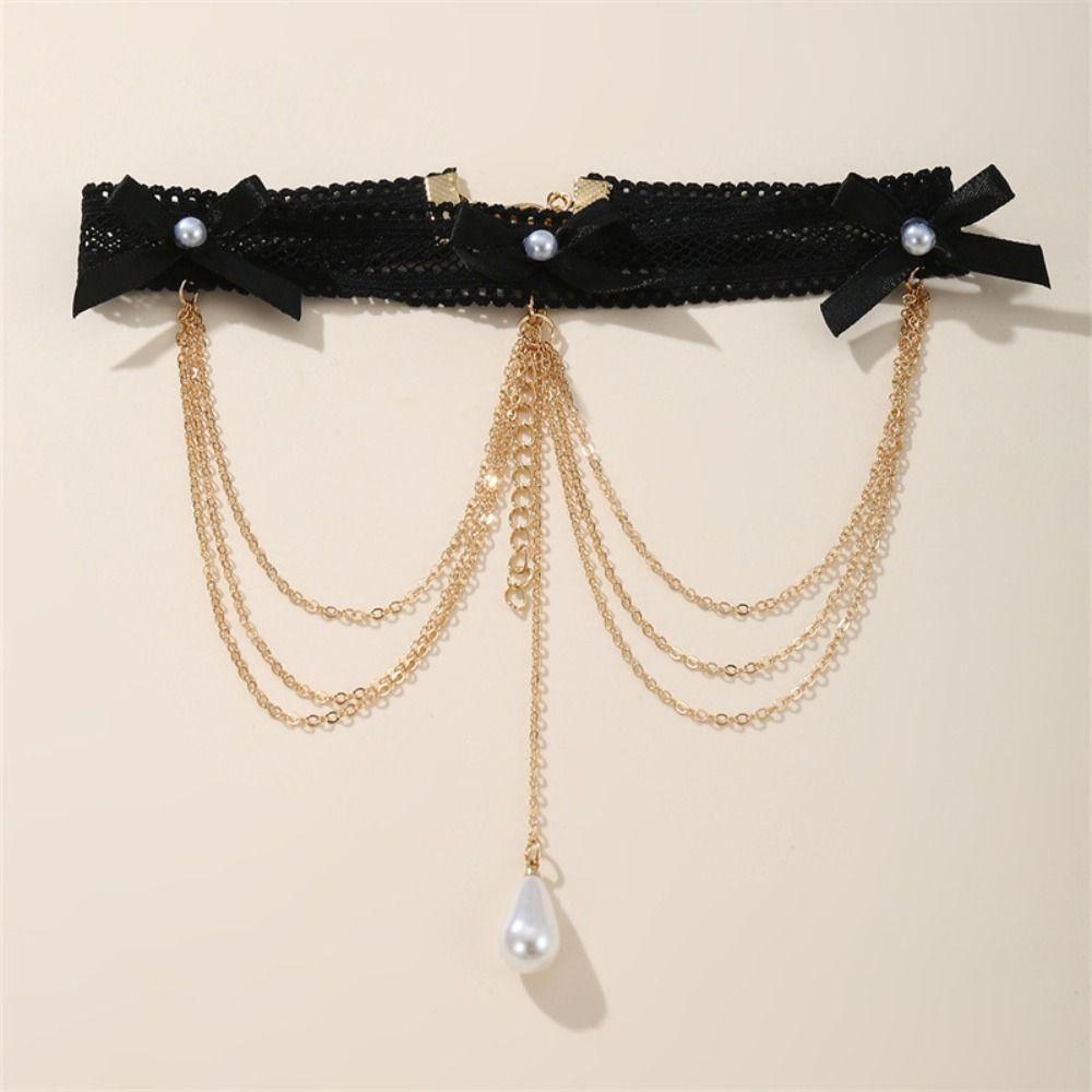 Multi-layer Lace Pearl Leg Chain Bohemian Korean Style Garter Beach Women Leg Chain  Women