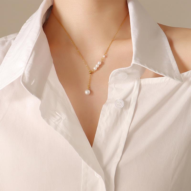 Versatile Spicy Girl French Style Faux Pearl Necklace – High-End, Unique Accessories