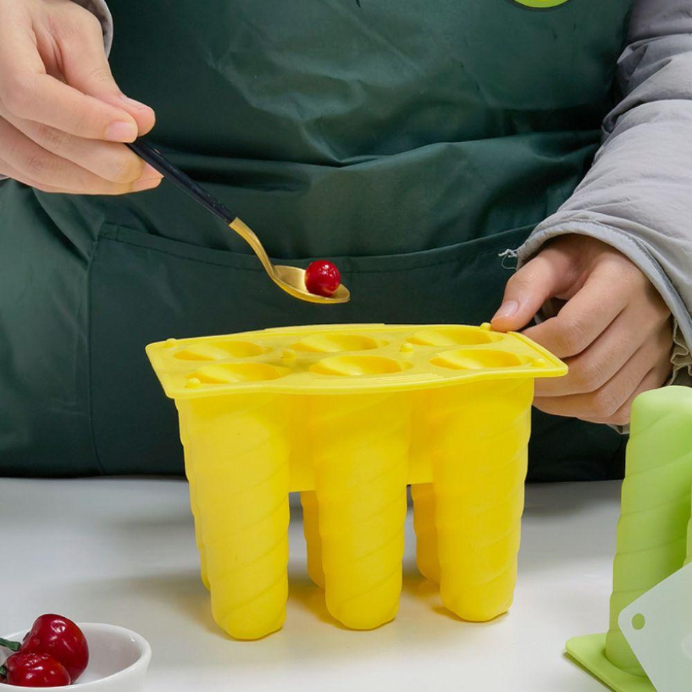 Reusable Ice Cream Popsicle Mold Creative Design Wood Stick Homemade Ice Box Easy Release DIY Popsicle Mold Cube Tray