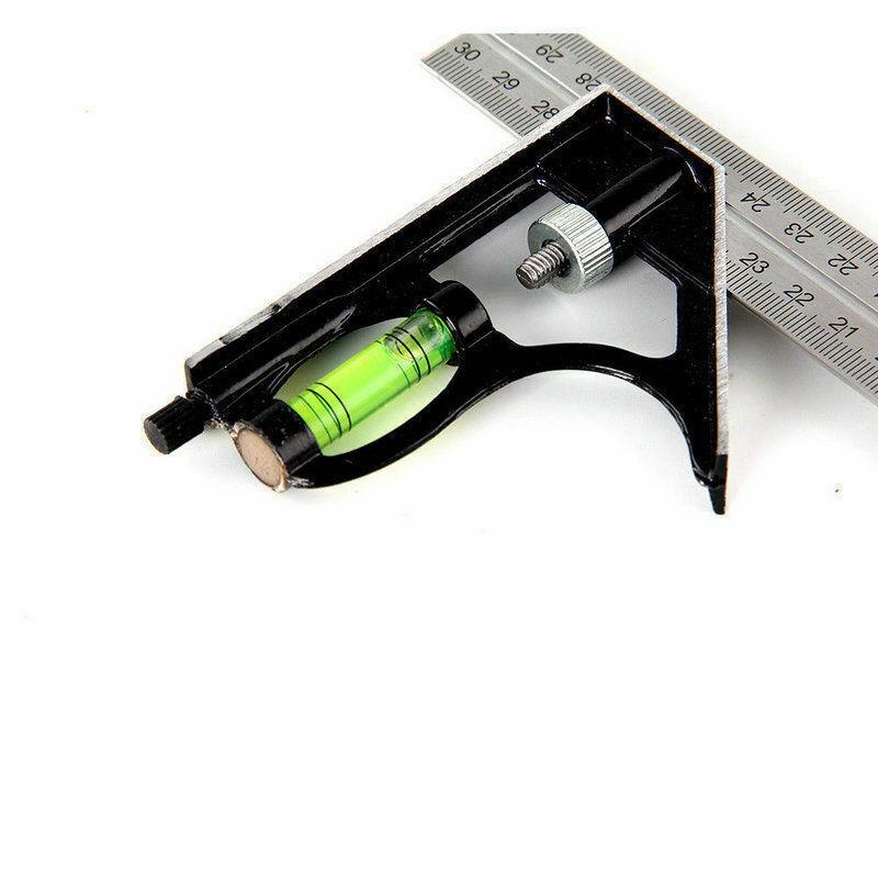 300mm (12") Adjustable Engineers Combination Try Square Right Angle Ruler Set