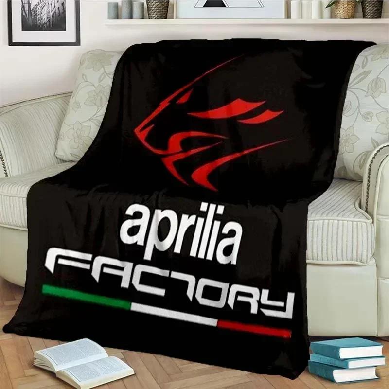 Aprilia motorcycle logo printed Flannel Blanket Fashion Warm Lightweight Living room Bedroom Sofa Bed For Picnic Blanket