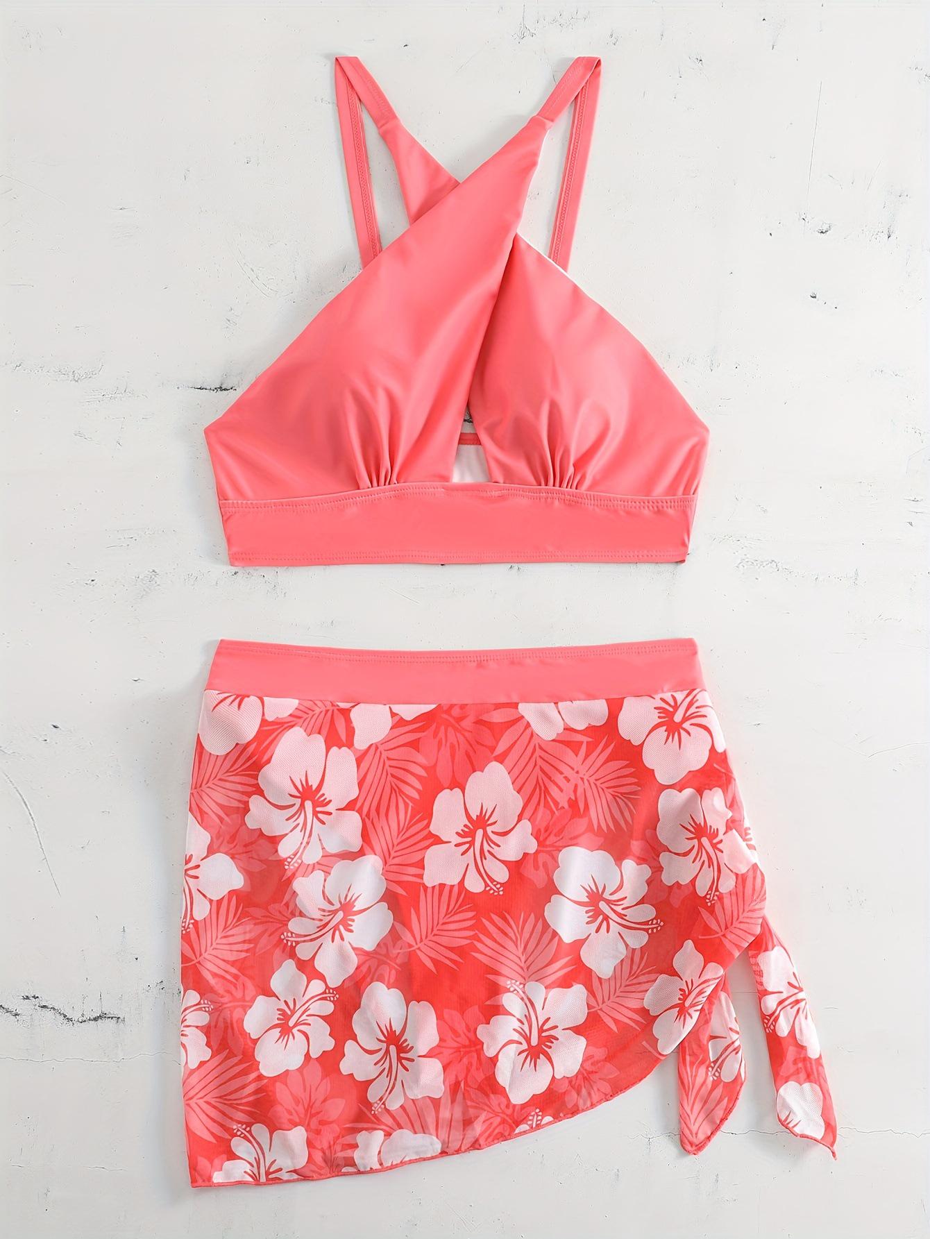 

2025 Сексуальный летний раздельный купальник для похудения с контролем живота, однотонный Medium арбуз красный