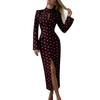 New Summer Women's Clothing, Dress, Elegant Button Polka Dot Split Hip Skirt