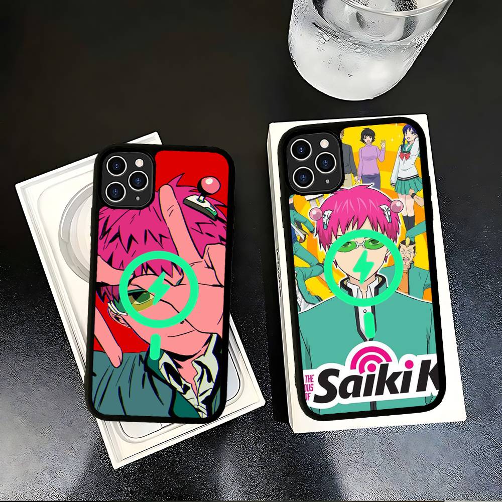 Anime Saiki Kusuo Magnetic Matte Phone Case For IPhone 16 17 15 14 13 12 11 For Magsafe Wireless Charge Cover