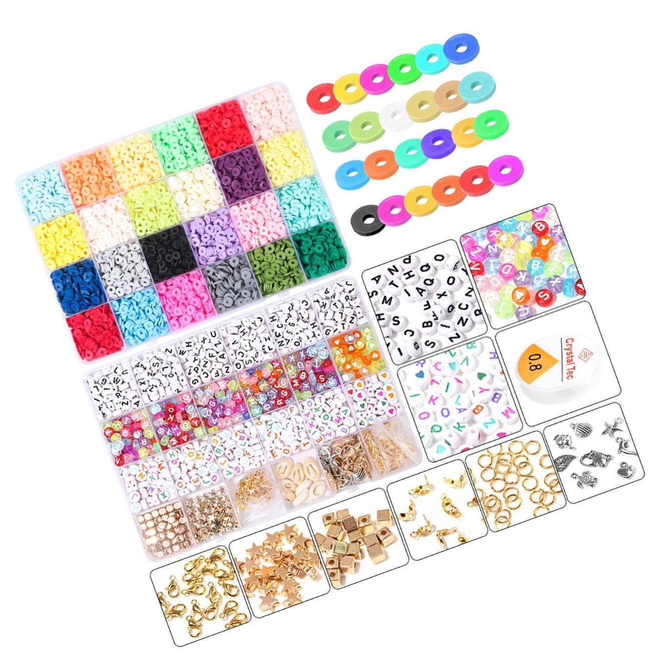 

1Set 6mm Polymer Clay Beads Charms DIY Necklaces Jewelry Making Finding