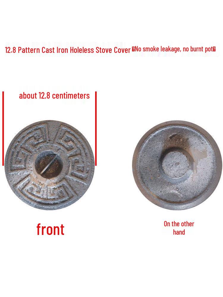 Cast Iron Firewood Stove Ring & Lid: Thickened Rustic Pot and Fire Pit Accessories