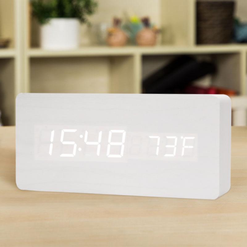 Silent LED Retro Wooden Alarm Clock - Creative and Luminous for Bedroom or Living Room