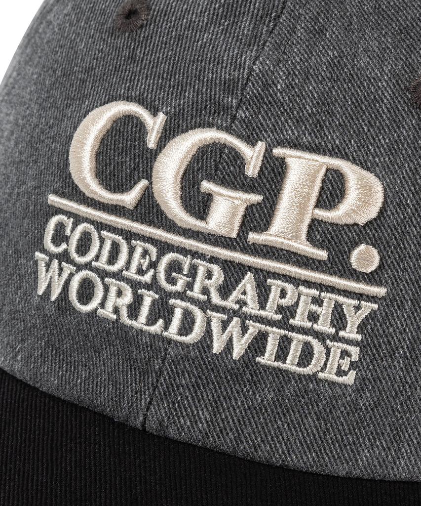 CGP Square Logo Washed Color Block Ball Cap_Charcoal