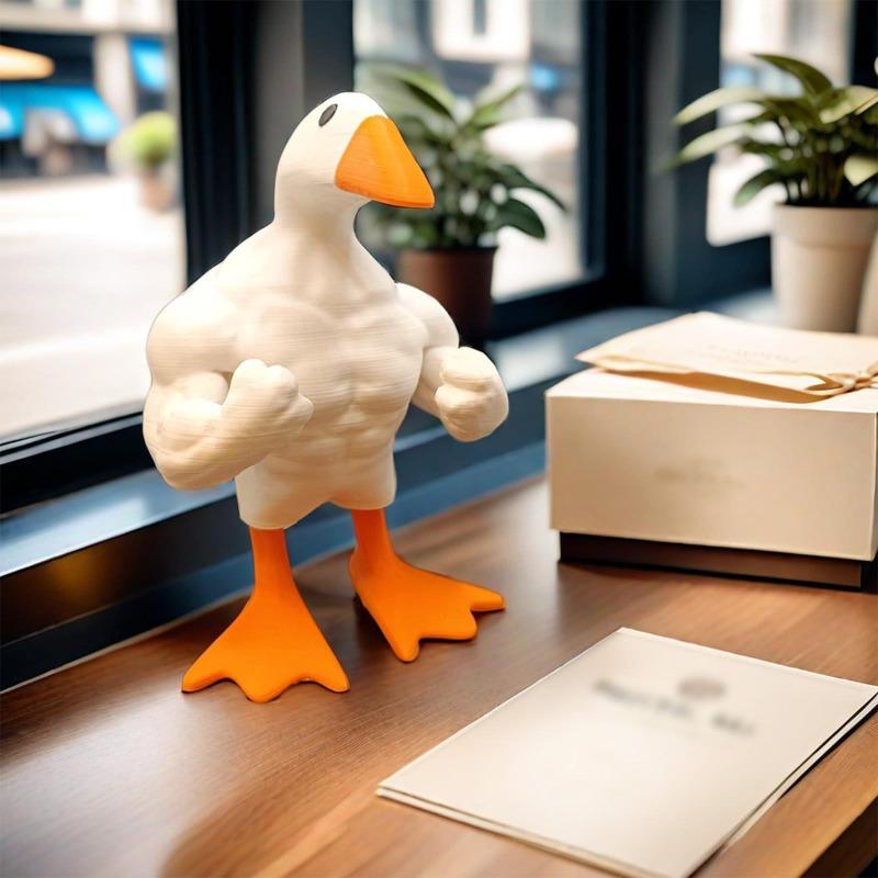 Muscle Duck Figurines Living Room Desktop Modern Miniatures Ornament Creative Bedside Table Figurine Home Decoration Accessories