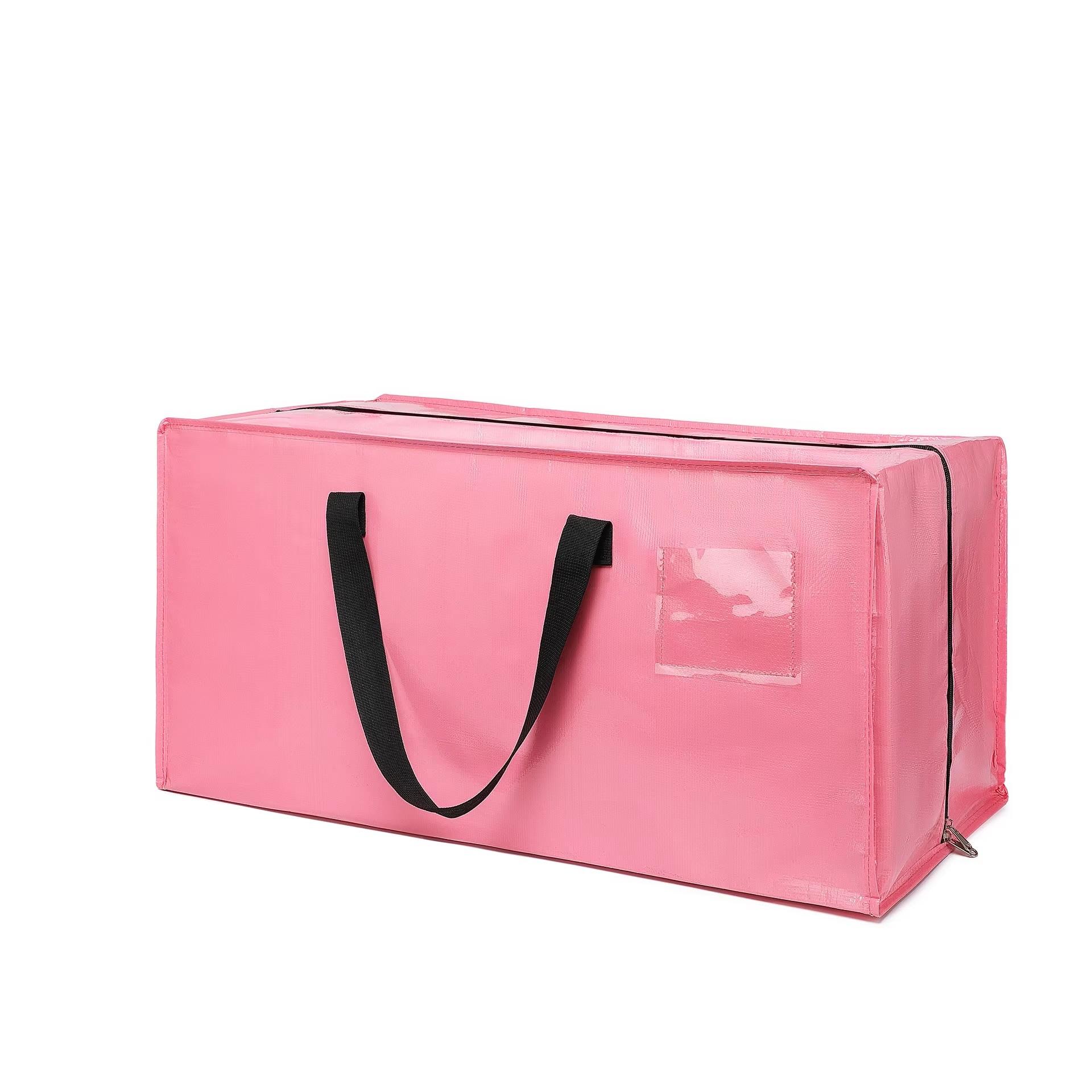 

Большая складная сумка для хранения, водонепроницаемая, прочная, подходит для хранения одежды в кемпинге или общежитии розовый