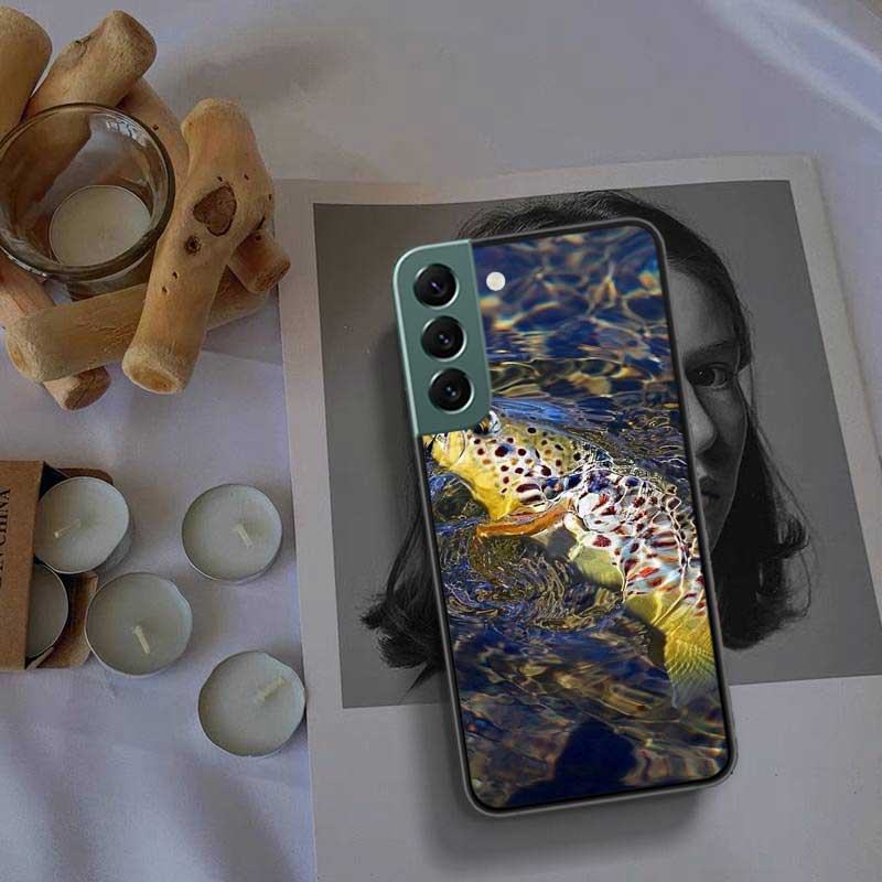 Brown Trout Fly Fishing Phone For Samsung Galaxy S24 S22 Ultra S21 Plus S20 S23 FE Case S10 S10E S9 S8 S7 Edge Cover Silicone So