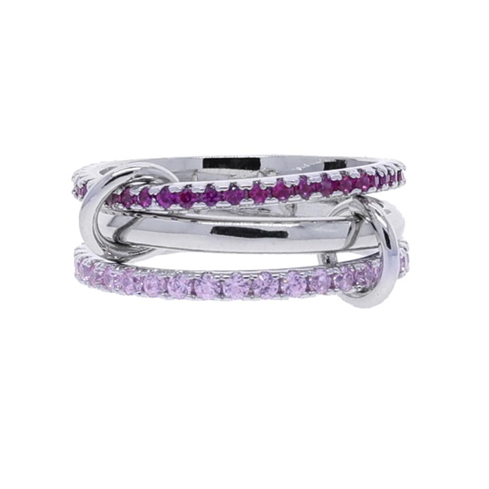 2026 Neue Spinelli Stapelbare Verlobungsringe Für Damen Iced Out Mikropflaster 5A Zirkonia Mix Farbe Mehrere Teile Stapel Finger Schmuck