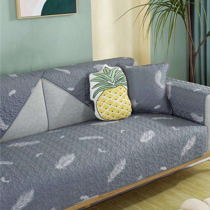 

Nordic Sofa Cushion Fabric Cotton All Year Round Neutral Non Slip Now Minimalist Leather Cushion Cover Cover Cloth Light feather 70 * 70cm