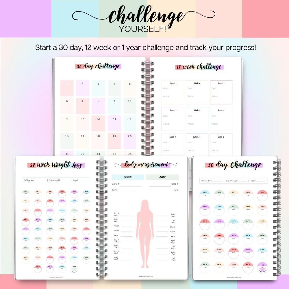 Wellness Planner Weight Loss Plan Book Goal Setting Monthly Planner Fitness Journal  Health