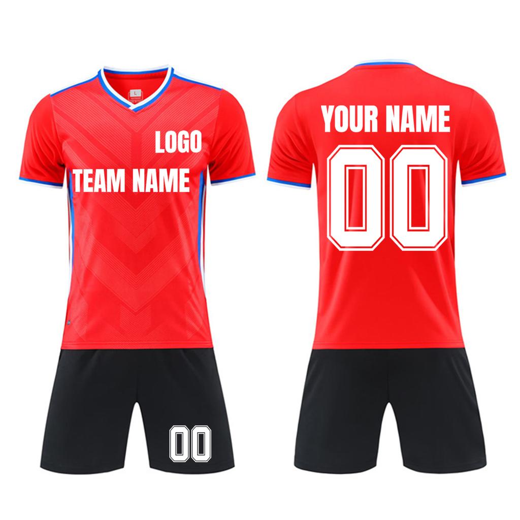 Personalisierte Shirts Kit Herren Mädchen mit Namen Nummer benutzerdefinierte Fußballtrikots für Jungen Trainingsanzug