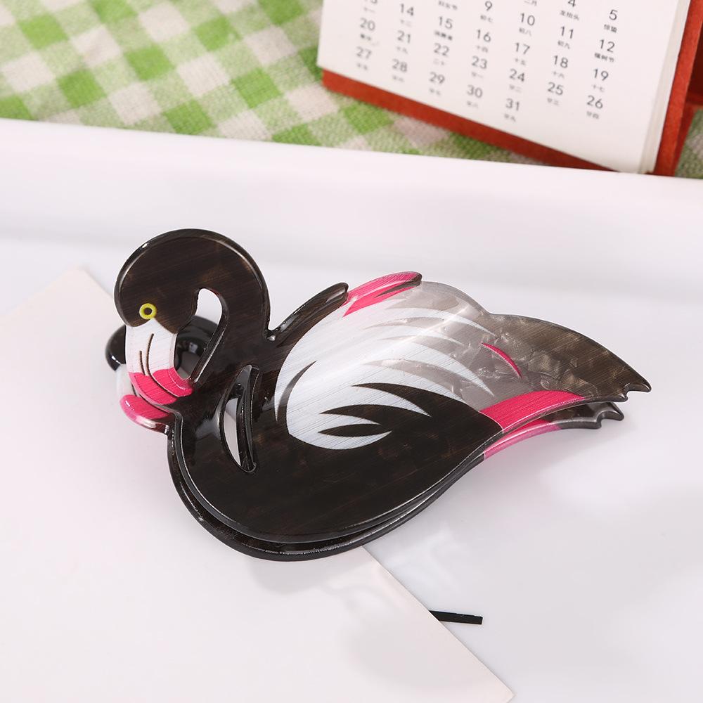 1pc New Acrylic Flamingo Claw Clip Animal Color Hairband for Women; New High-end Feeling Hair Accessories
