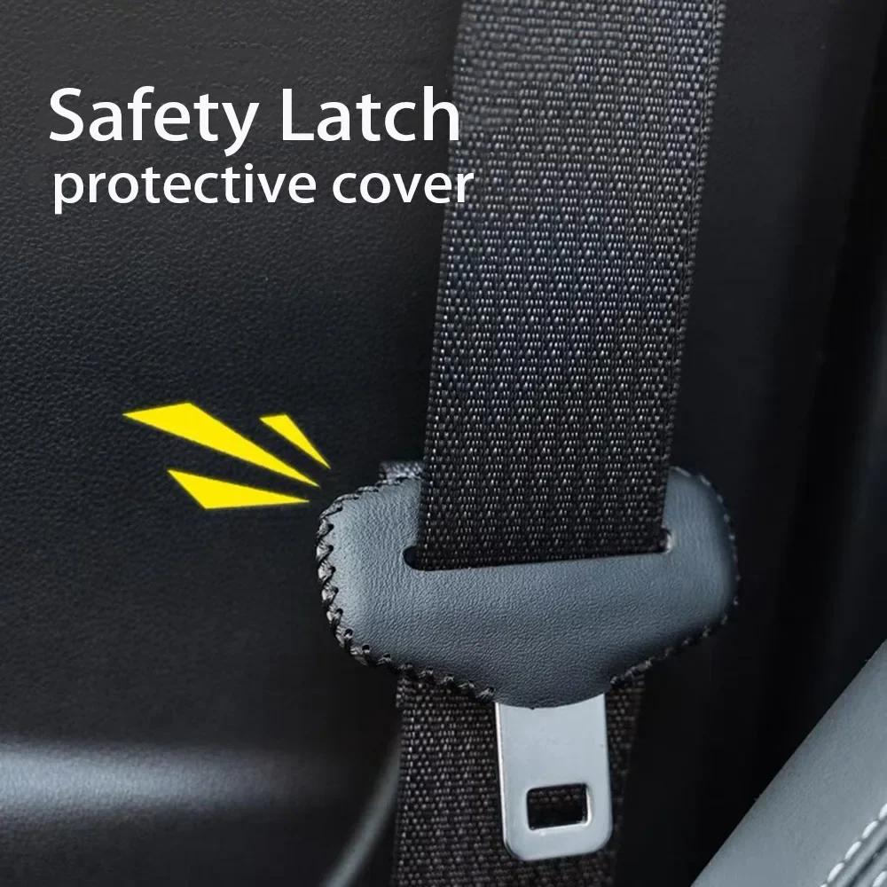 1PCS Universal Car Seat Belt Buckle Cover Protector Anti-collision Case PU Leather Protection Wear Car Interior Accessories