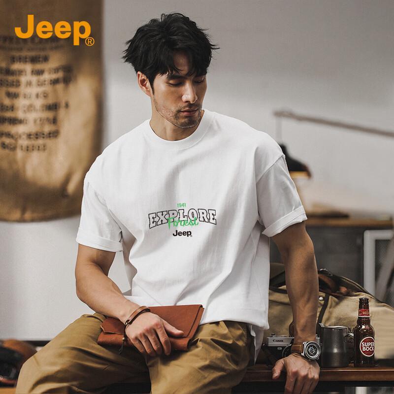 

JEEP Men s Heavyweight Cotton Short Sleeve T-Shirt M