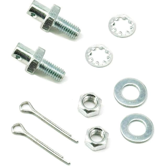 2-Pack Throttle Cable Adapter Stud Kit #8009 Compatible with 1977-later Chevrolet Steel 10-32 x 3/8 Thread (Includes 2*Nut, 2*Washers, and 2*Cotter