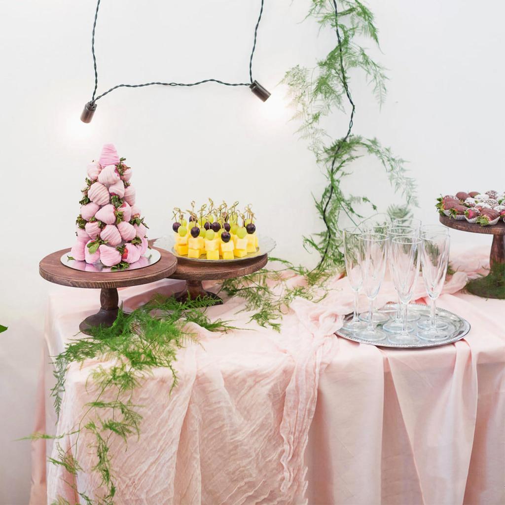 Pink Ruffled Voile Table Runner for Weddings & Parties, Sweet Kindergarten & Salon Decor