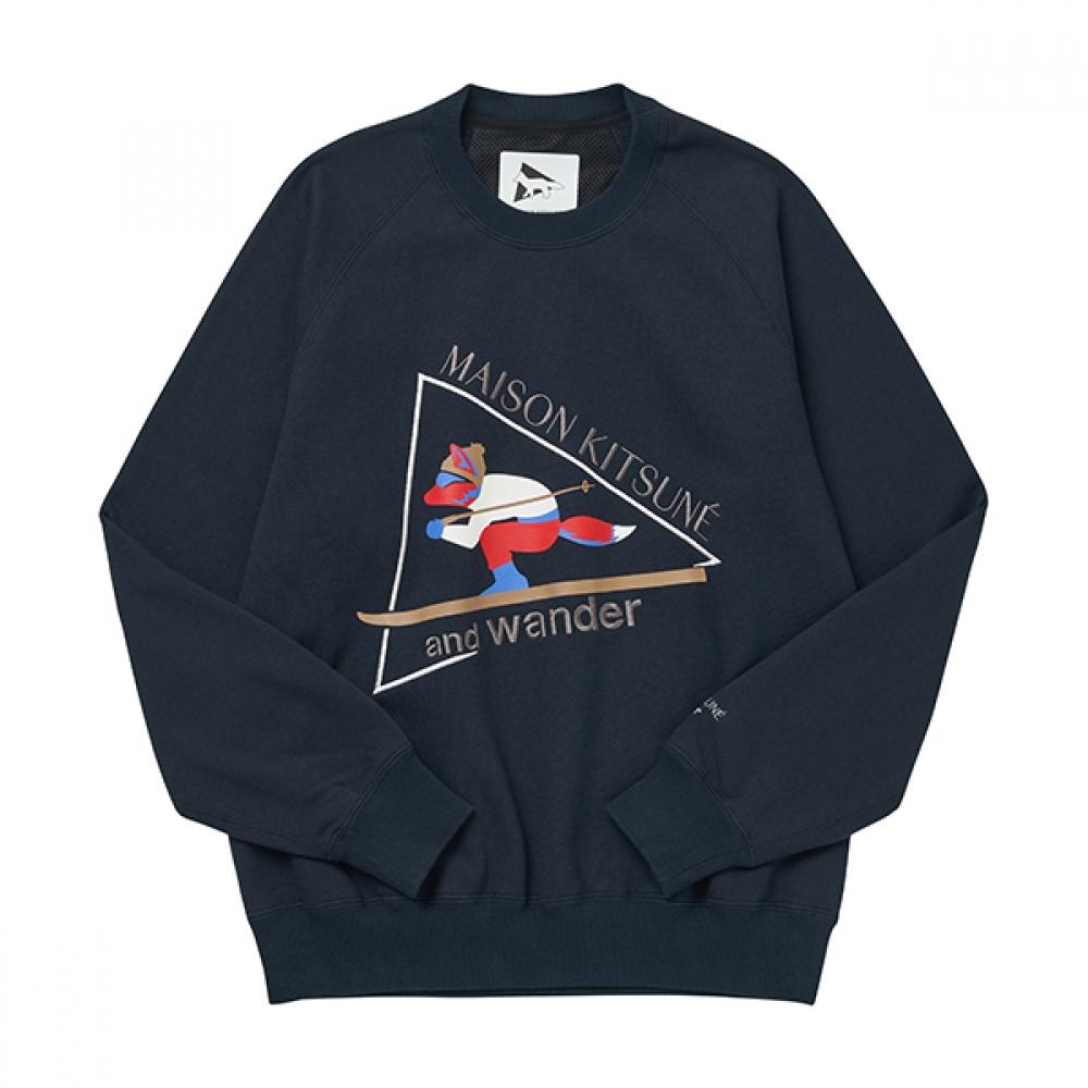 Maison Kitsune 5743284910 120 Maison Kitsune X Wonder Ski Toppa Logo foX Felpa Pubblica