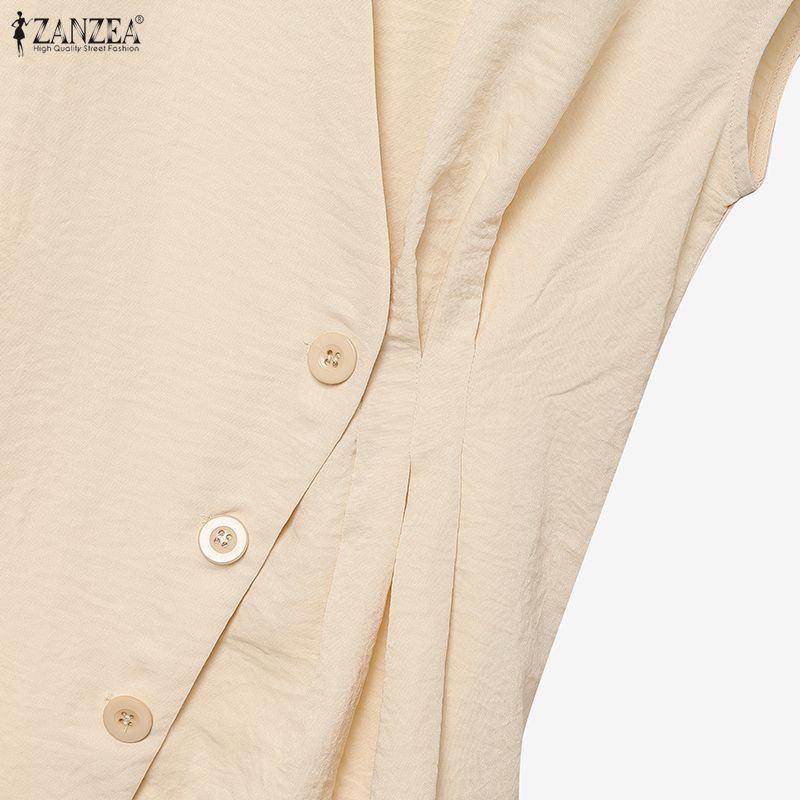 ZANZEA Seturi Casual din Două Piese pentru Femei: Topuri Vestă fără Mâneci și Pantaloni Lungi