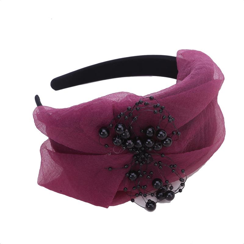 Dámská módní čepice turban z korálků Elegantní pokrývka hlavy večeře na čajový dýchánek