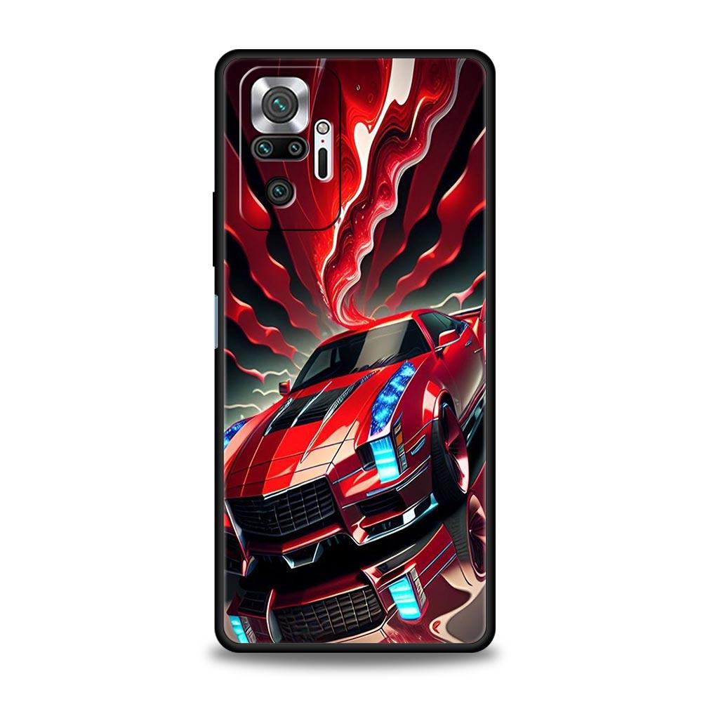 Cool Sports Car Phone Case For Xiaomi Redmi Note 14 13 5G 10 11 12 Pro Plus 4G 14C 13C 12C 10C Black Cover