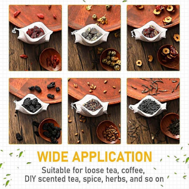 500pcs Disposable Drawstring Tea Bags for Loose Leaf Herb & Spice, Filter Sachets for Bath Cooking