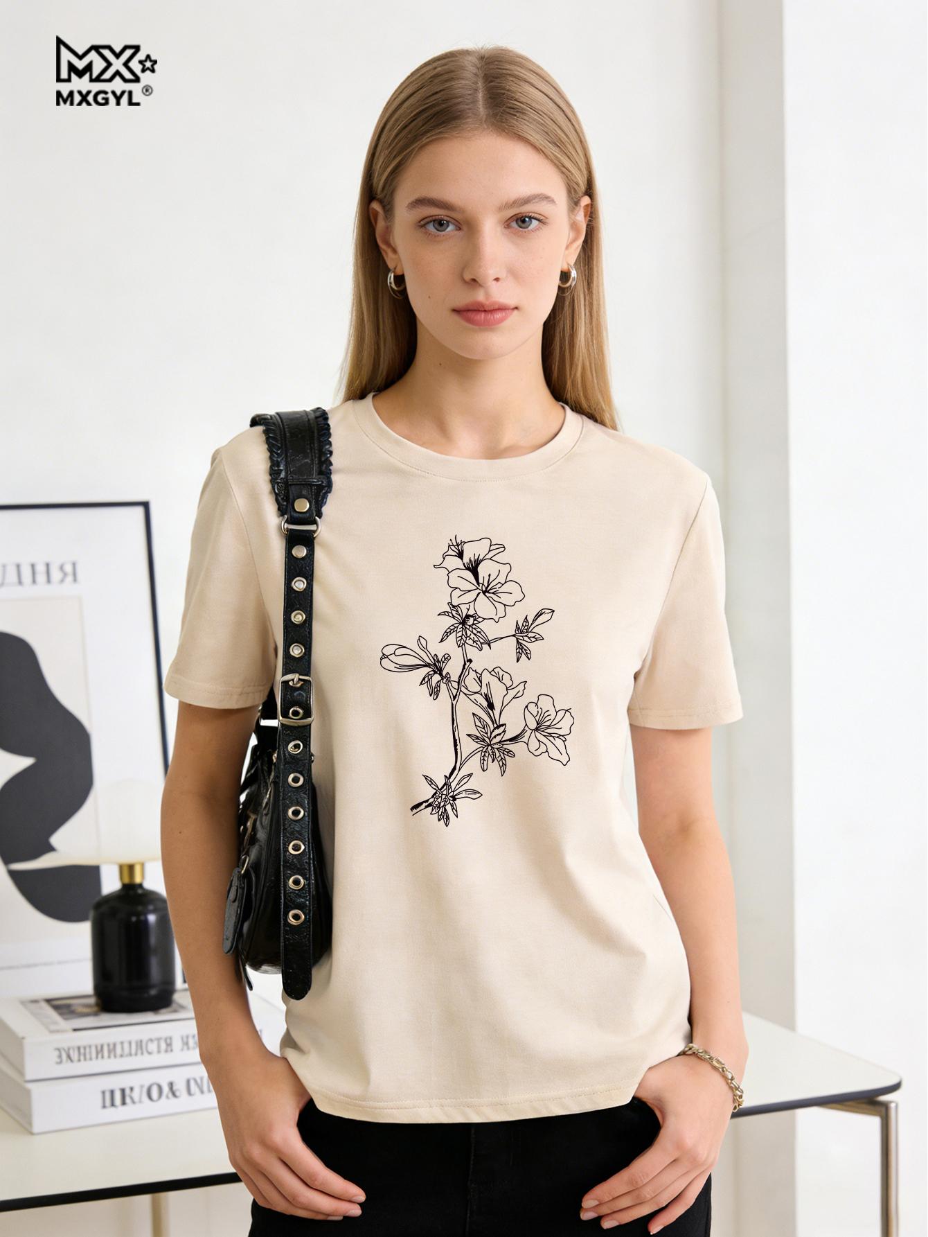 

2026 Women s Love Heart Print T-Shirt, Plus Size, Electrocardiogram, Funny Woman Tee Tops, Casual Female T-shirts, Summer 5xl бежевий