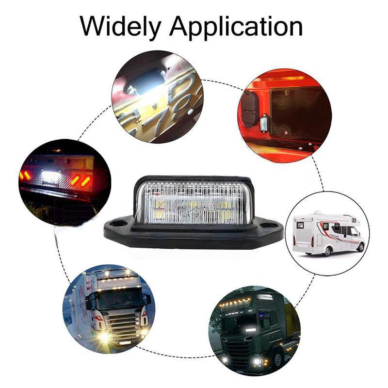 4Pcs Car License Plate Lights 6 LED Universal Car Truck Bus Motorcycle Truck Lamp White Bulbs Products License Plate Lightst 12V