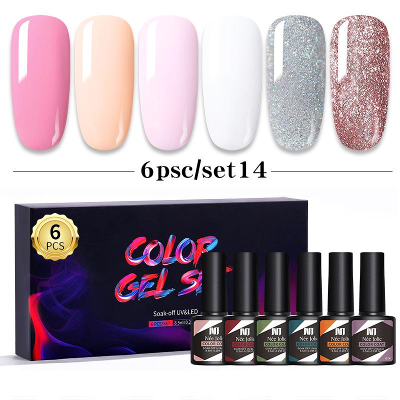 Nail Polish Glue Set 8Ml 6 Bottles Boxed Nail Art Barbie Glue Japanese Nail Color Glue Phototherapy Glue