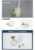 Luxury Brushed Gold Bathroom Accessory Set: Towel Rack, Bar, Paper Holder, Hook, Soap Dispenser.