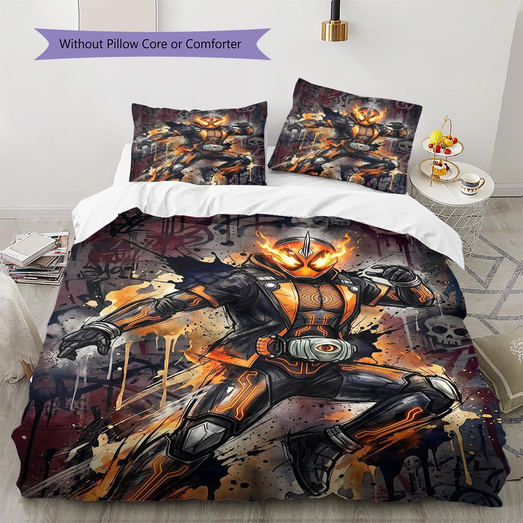 Kamen Rider Art Bedding Set, 1 Duvet Cover & 2 Pillowcases, Suitable for Home Furnishing, Ideal Gift for Fans